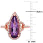 Gemstones Classics&#8482; 14kt. Rose Gold Pear Amethyst Halo Ring - image 5