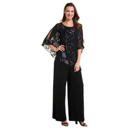 Womens Connected Apparel Cold Shoulder Asymmetric Poncho Jumpsuit