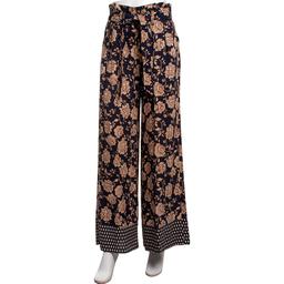 Womens Nautica Floral Diamond Challis Self Belt Pants