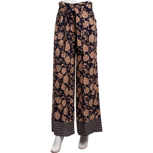 Womens Nautica Floral Diamond Challis Self Belt Pants
