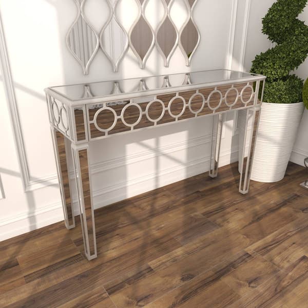 9th & Pike® Silver Glam Wood Console Table