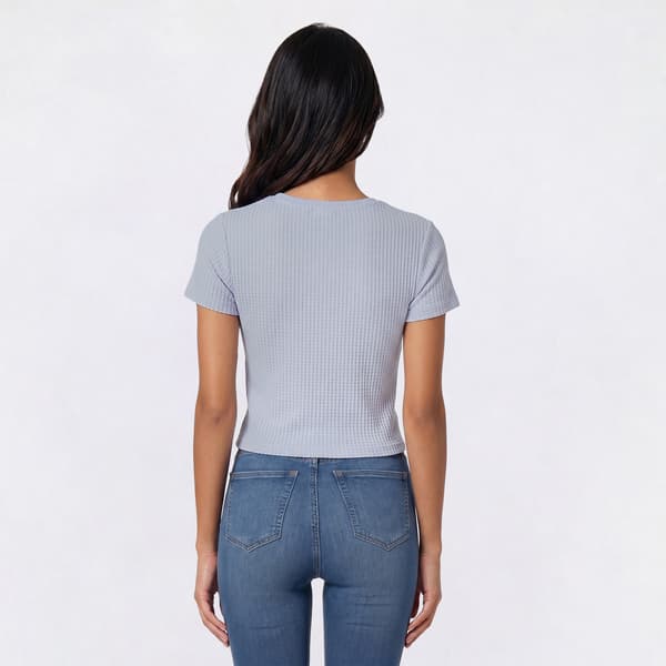 Juniors Wallflower Brushed Waffle Double Tie Front Top