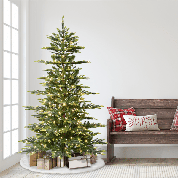 Puleo International 6.5ft. Pre-Lit Aspen Fir Christmas Tree