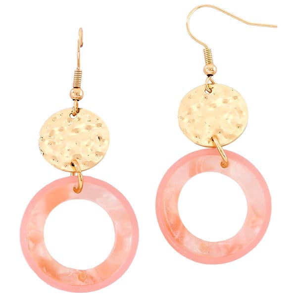 Ashley Cooper(tm) Hammered Disc & Peach Open Circle Earrings - image 