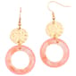 Ashley Cooper(tm) Hammered Disc & Peach Open Circle Earrings - image 1