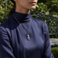 Saffron 1ctw. Violet Emerald Cut Diamond Halo Pendant Necklace - image 4