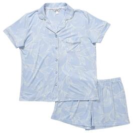 Womens Nicole Miller New York Short Sleeve Leaf Line Pajama Set