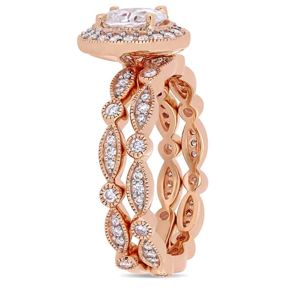 Diamond Classics&#8482; 10kt. Rose Gold Oval Infinity Bridal Ring Set