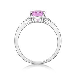 Sterling Silver Ring w/ Pink Sapphire & White Topaz Gemstones