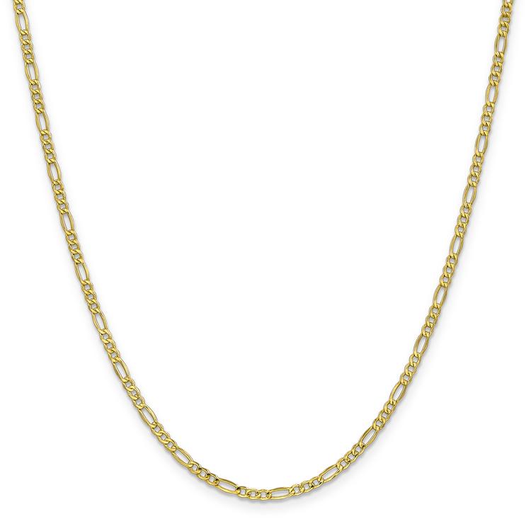 Gold Classics™10kt. 2.5mm Semi-Solid Figaro Chain Bracelet
