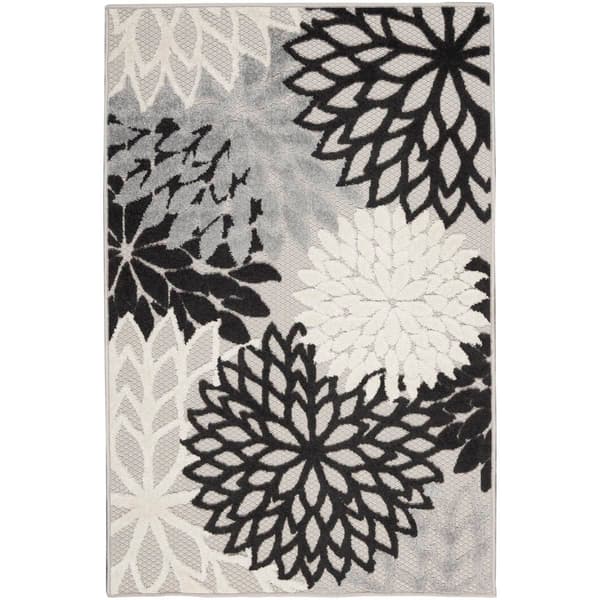 Nourison Aloha Monochrome Tropical Indoor/Outdoor Area Rug