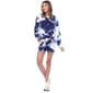 Womens White Mark Tie Dye Lounge Top & Shorts Pajama Set - image 7