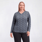 Plus Size Hasting & Smith Long Sleeve Mini Ditsy Floral Tee - image 3