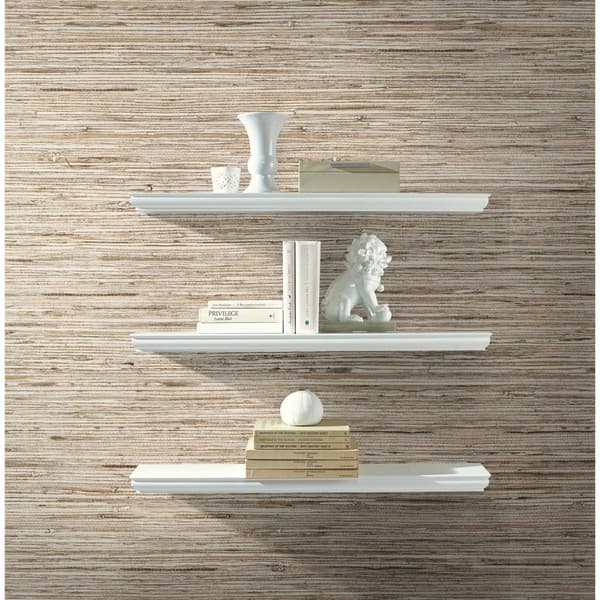RoomMates&#40;R&#41; Taupe & Gold Faux Grasscloth Peel & Stick Wallpaper - image 