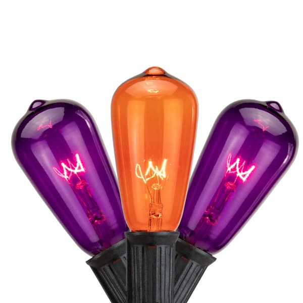 Northlight Seasonal 10ct. Purple & Orange Edison Halloween Lights - image 