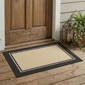 HomeRoots Beige & Black Stain Resistant Indoor Outdoor Accent Rug - image 1