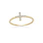 Brilliant Grown 18kt. Gold-Plated Lab-Grown Diamond Accent Ring - image 1