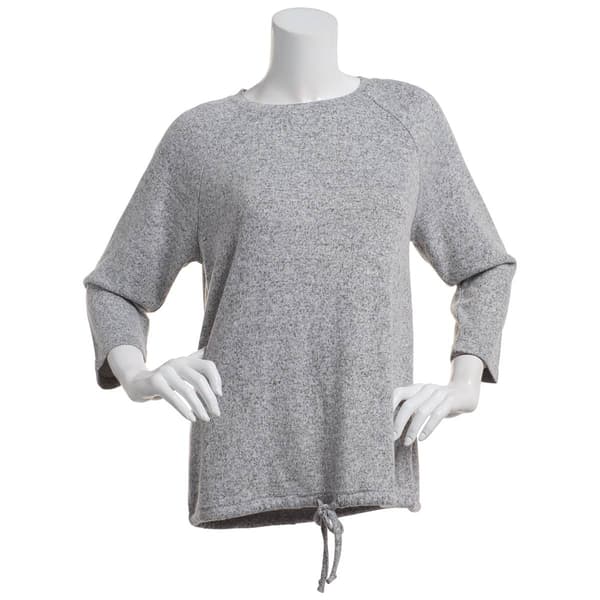 Plus Size Architect&#40;R&#41; 3/4 Sleeve Marled Drawstring Hem Tee
