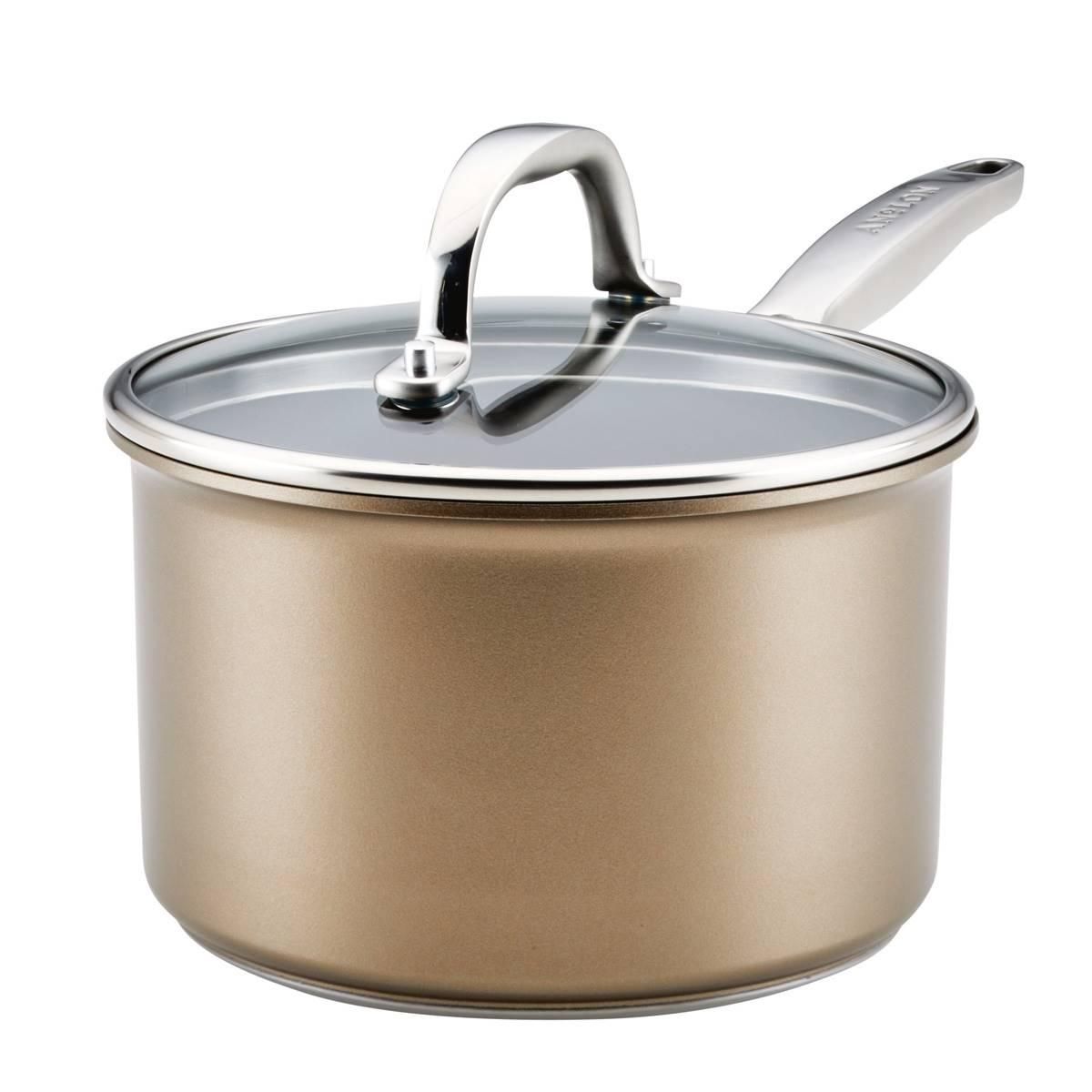 Anolon(R) Ascend Hard Anodized Nonstick Saucepan with Lid - 3-Quart