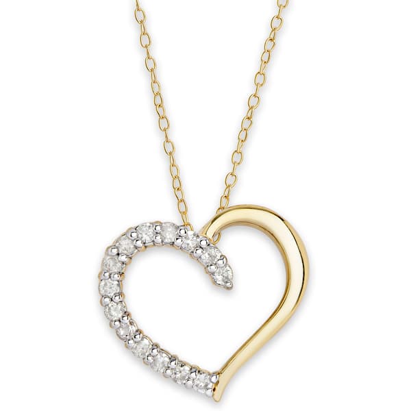 Gianni Argento Gold over Sterling Silver Open Heart Pendant - image 
