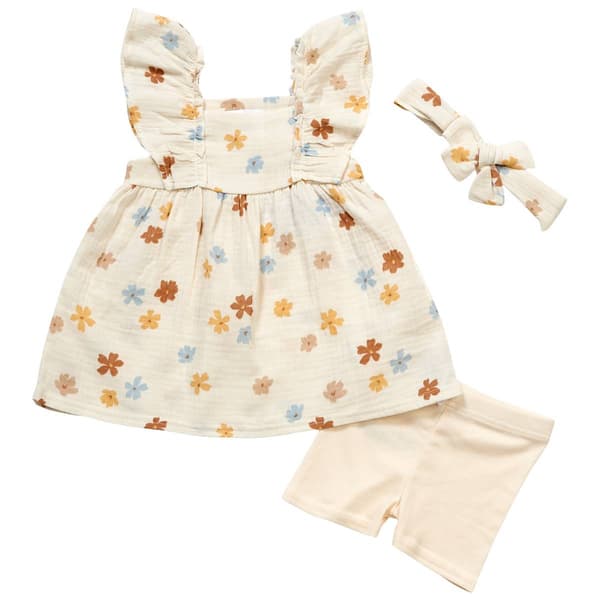 Baby Girl (12-24M) Emily & Oliver(R) 3pc. Scattered Floral Set - image 