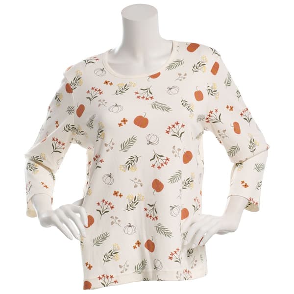 Plus Size Bonnie Evans Floral Pumpkin Tee