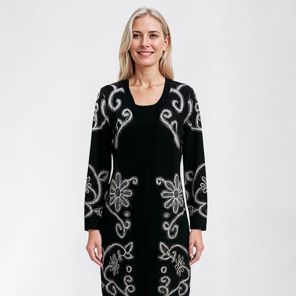 Womens Birch Long Sleeve Floral Sweater Jacket Dress