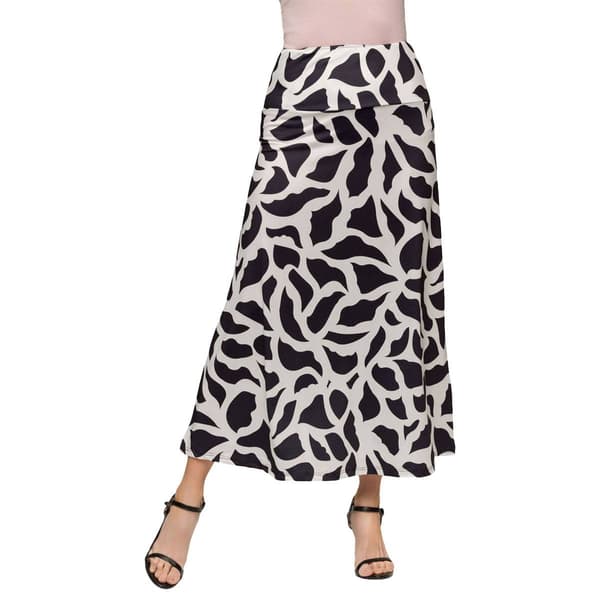 Womens 24/7 Comfort Apparel Black & White A Line Maxi Skirt