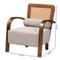 Baxton Studio Sage Modern Japandi Arm Chair with Woven Rattan - image 8