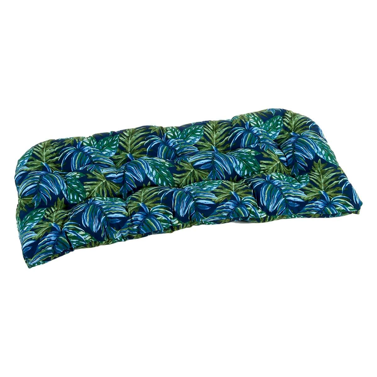 Jordan Manufacturing Wicker Settee Cushion - Tropical Leaf