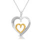 Nova Star(R) Two-Tone Lab Grown Diamond Double Heart Pendant - image 1