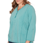 Plus Size Ruby Rd. Renaissance Romance 3/4 Sleeve V Neck Tee - image 5