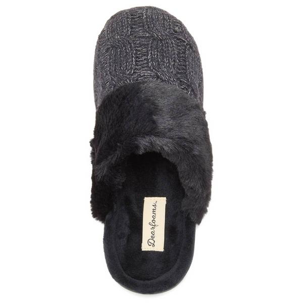 Womens Dearfoams® Cable Knit Scuff Slippers