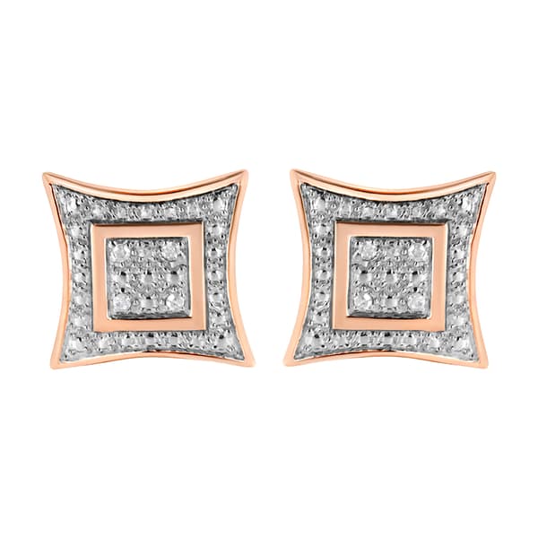 Diamond Classics&#8482; 14kt. Rose Gold Four Pointed Earrings