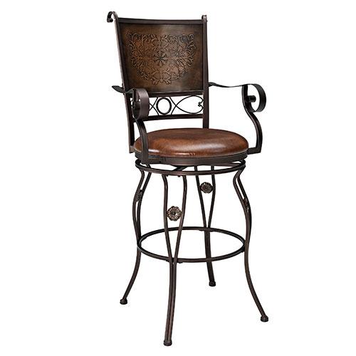 Linon Home Decor Big & Tall Bar Stool with Arms