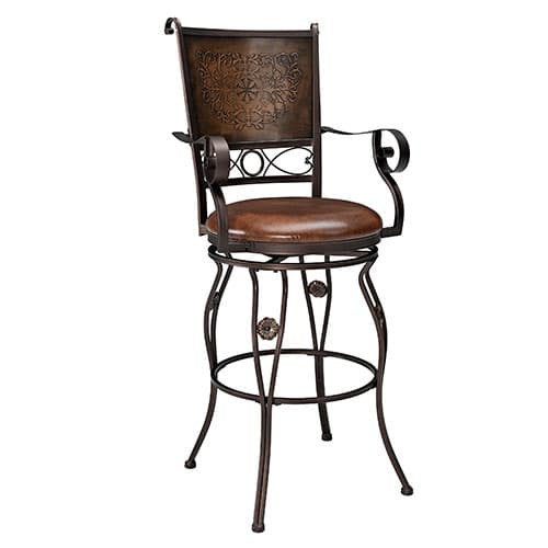 Linon Home Decor Big & Tall Bar Stool with Arms - image 