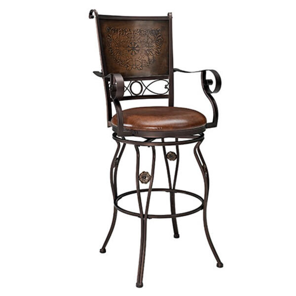 Linon Home Decor Big & Tall Bar Stool with Arms - image 