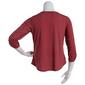 Womens Cure 3/4 Roll Tab Sleeve Knit Crepe Split Neck Blouse - image 2
