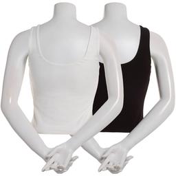 Juniors Pink Rose 2pk. Modal Spandex Double Square Neck Tank Tops