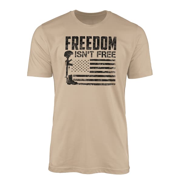 Mens Freedom Isn&#39;&#39;t Free Short Sleeve Graphic T-Shirt - image 