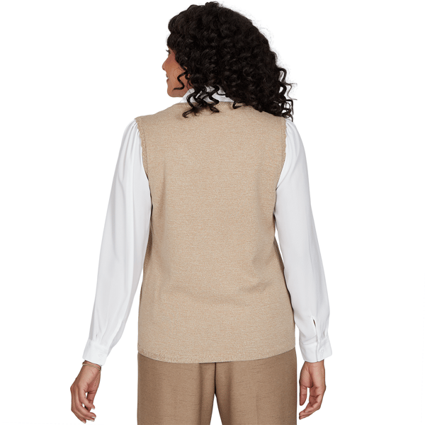 Womens Alfred Dunner Union Square Long Sleeve Two in One Blouse