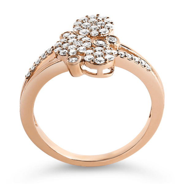 Haus of Brilliance Rose Gold Plated 1/2ctw. Diamond Bypass Ring