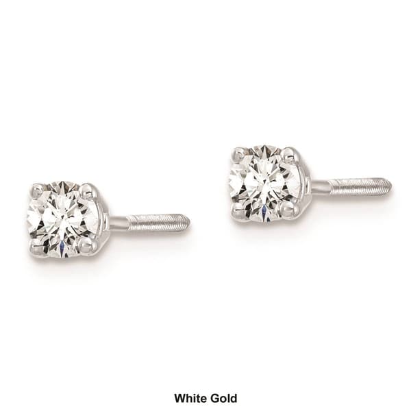 Pure Fire 14kt. Gold 1/4ctw. Diamond 4-Prong Screw Earrings