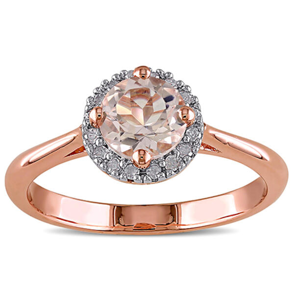 Gemstone Classics&#40;tm&#41; Diamonds & Center Stone Morganite Ring - image 
