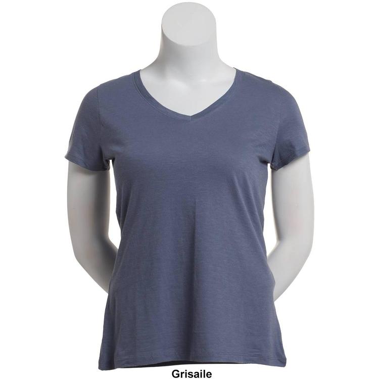 Petite Architect® Short Sleeve Slub V-Neck Tee