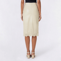 Juniors Love Tree Pleather Lace Hem Midi Skirt