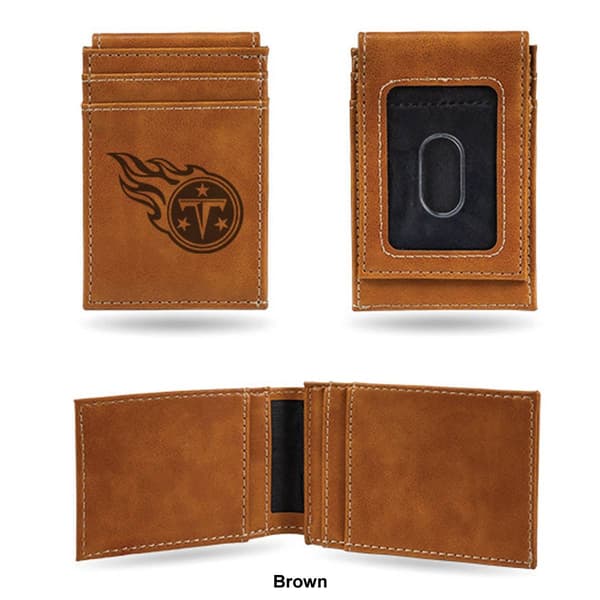 Mens NFL Tennessee Titans Faux Leather Front Pocket Wallet