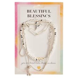 Beautiful Blessings Silver-Tone Heart Charm Bracelet Set