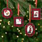 Northlight 4ct. Buffalo Plaid Photo Frame Christmas Ornaments - image 1