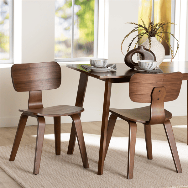 Baxton Studio Billie Wood Dining Chair Set - Set of 2